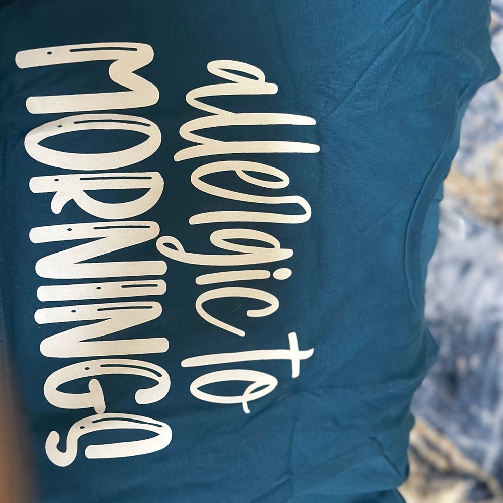 Teal Graphic Tee - Allergic to Mornings